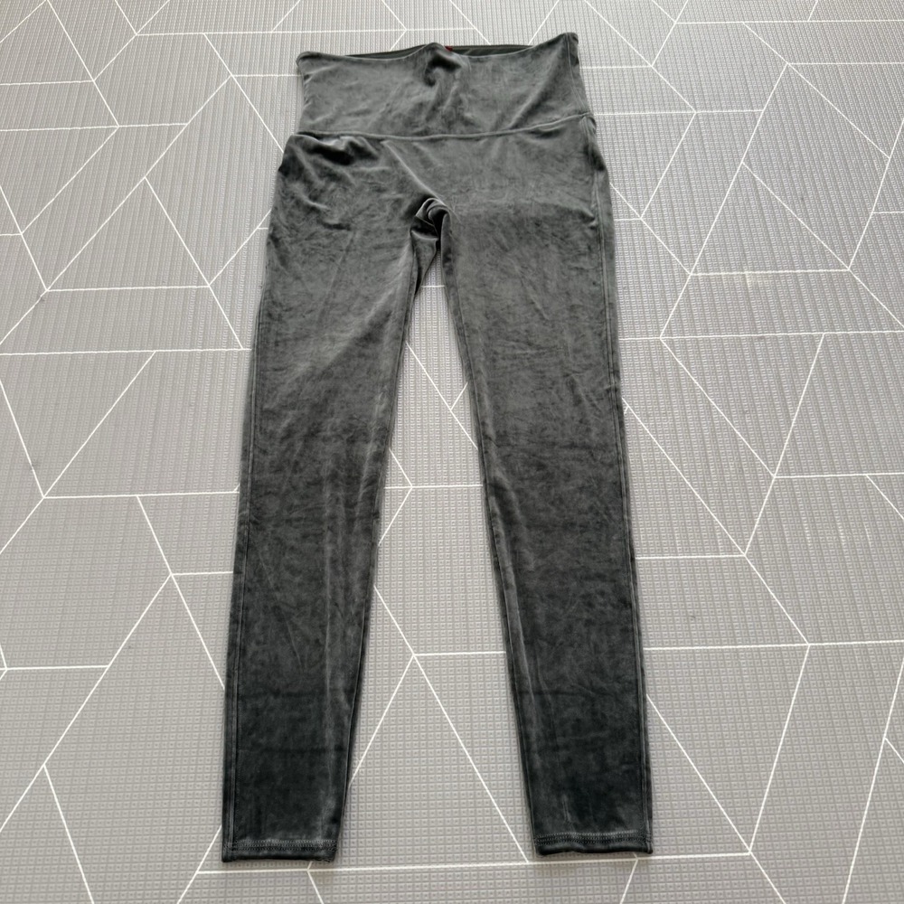 Spanx Velvet Leggings Size XL Dark Palm Green